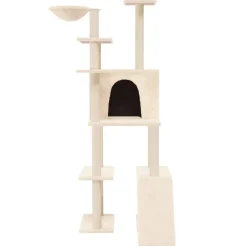 Articles Pour Animaux De Compagnie-vidaXL Arbre à chat avec griffoirs en sisal Crème 166 cm Crème