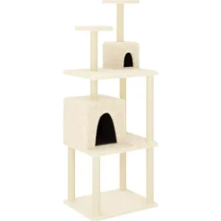 vidaXL Arbre à chat avec griffoirs en sisal Crème 167 cm