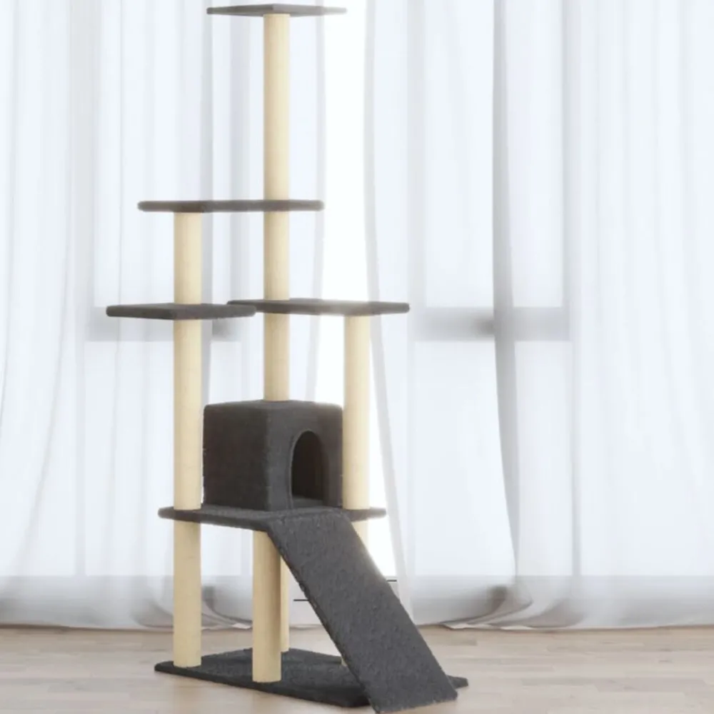 vidaXL Arbre à chat avec griffoirs en sisal 155 cm