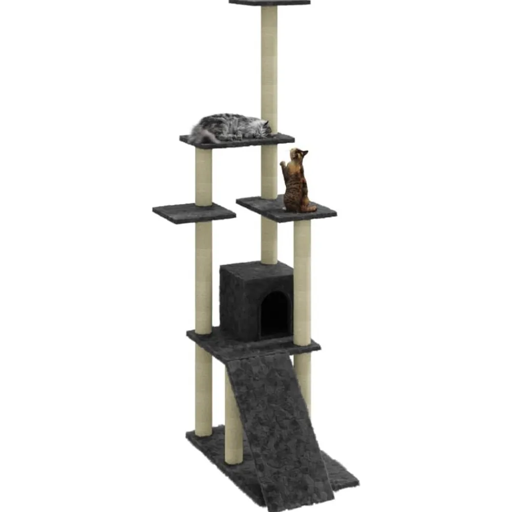 vidaXL Arbre à chat avec griffoirs en sisal 155 cm