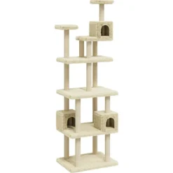vidaXL Arbre à chat avec griffoirs en sisal Crème 188 cm
