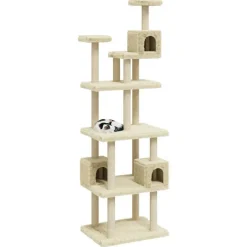 vidaXL Arbre à chat avec griffoirs en sisal Crème 188 cm