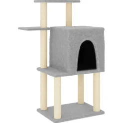 Articles Pour Animaux De Compagnie-vidaXL Arbre à chat avec griffoirs en sisal 97 cm Gris clair