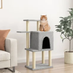 Articles Pour Animaux De Compagnie-vidaXL Arbre à chat avec griffoirs en sisal 97 cm Gris clair