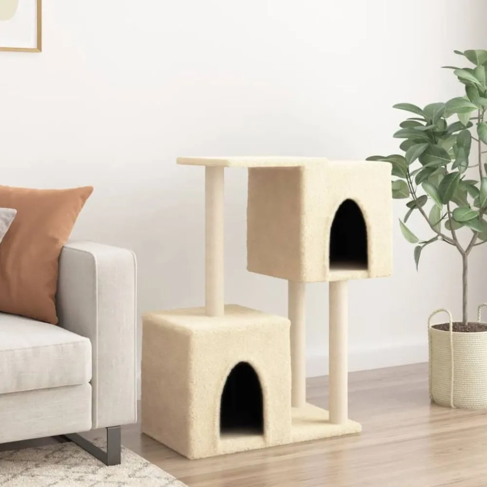 vidaXL Arbre à chat avec griffoirs en sisal Crème 86 cm