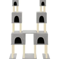 Articles Pour Animaux De Compagnie-vidaXL Arbre à chat avec griffoirs en sisal 199 cm Gris clair