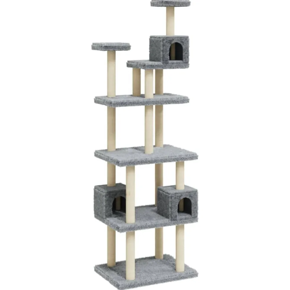 Articles Pour Animaux De Compagnie-vidaXL Arbre à chat avec griffoirs en sisal 188 cm Gris clair
