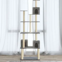 Articles Pour Animaux De Compagnie-vidaXL Arbre à chat avec griffoirs en sisal 188 cm Gris clair