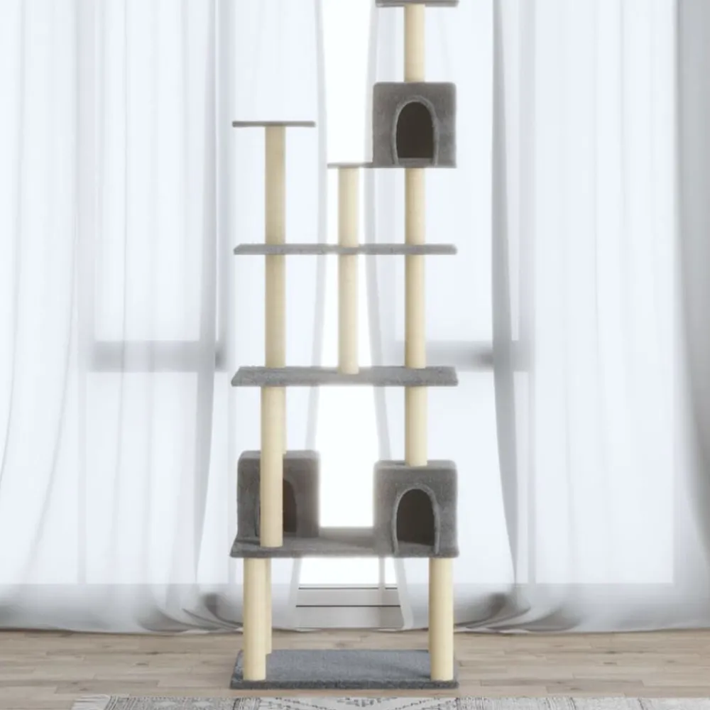 Articles Pour Animaux De Compagnie-vidaXL Arbre à chat avec griffoirs en sisal 188 cm Gris clair