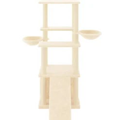 Articles Pour Animaux De Compagnie-vidaXL Arbre à chat avec griffoirs en sisal crème 133 cm Crème
