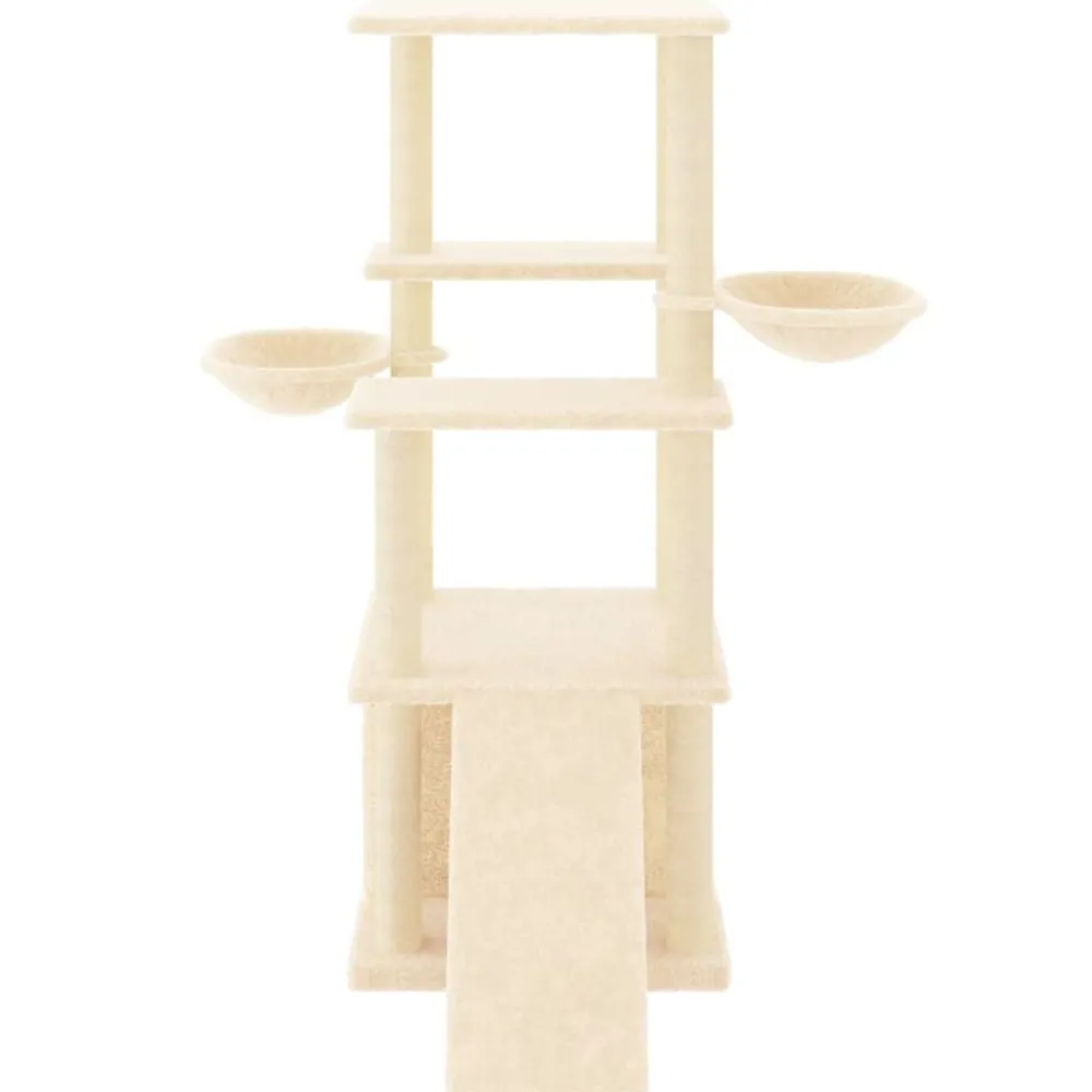 Articles Pour Animaux De Compagnie-vidaXL Arbre à chat avec griffoirs en sisal crème 133 cm Crème