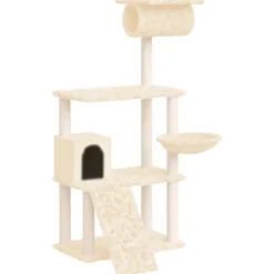 Articles Pour Animaux De Compagnie-vidaXL Arbre à chat avec griffoirs en sisal Crème 131 cm Crème
