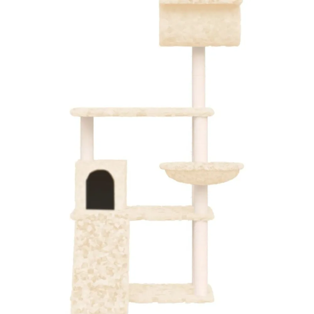 Articles Pour Animaux De Compagnie-vidaXL Arbre à chat avec griffoirs en sisal Crème 131 cm Crème