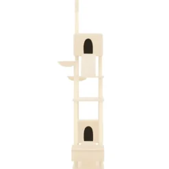 Articles Pour Animaux De Compagnie-vidaXL Arbre à chat du sol au plafond Crème 277-303 cm Cr&egrave;me