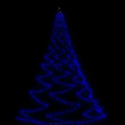 Luminaires-vidaXL Arbre mural avec crochet métallique 260 LED 3 m Int/Ext Bleu