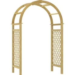 Pelouses & Jardins-vidaXL Arche avec treillis 141x97x243 cm Bois de pin massif imprégné