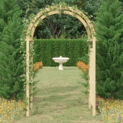 Pelouses & Jardins-vidaXL Arche avec treillis 141x97x243 cm Bois de pin massif imprégné