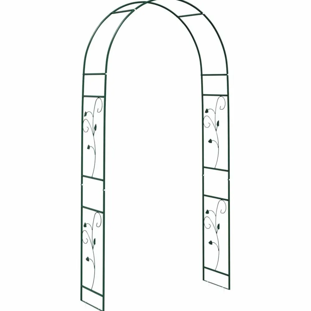 Pelouses & Jardins-vidaXL Arche de jardin Floral 115 x 37 x 231 cm Vert