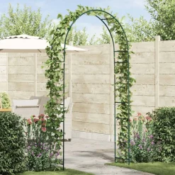 Pelouses & Jardins-vidaXL Arche de jardin Floral 115 x 37 x 231 cm Vert