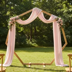 vidaXL Arche de mariage Marron Clair 221 x 92 x 216 cm