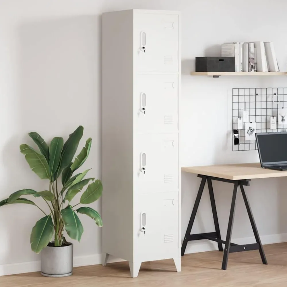Armoires & Meubles De Rangement-vidaXL Armoire à casier avec 4 compartiments 38x45x180 cm Gris