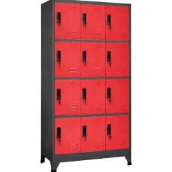 Armoires & Meubles De Rangement-vidaXL Armoire à casiers 90x45x180 cm Acier anthracite et rouge