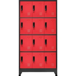 Armoires & Meubles De Rangement-vidaXL Armoire à casiers 90x45x180 cm Acier anthracite et rouge