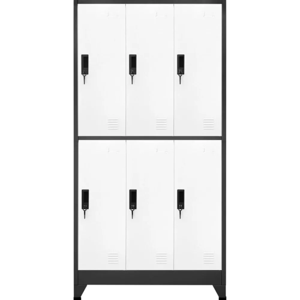 Armoires & Meubles De Rangement-vidaXL Armoire à casiers 90x45x180 cm Acier Anthracite et blanc