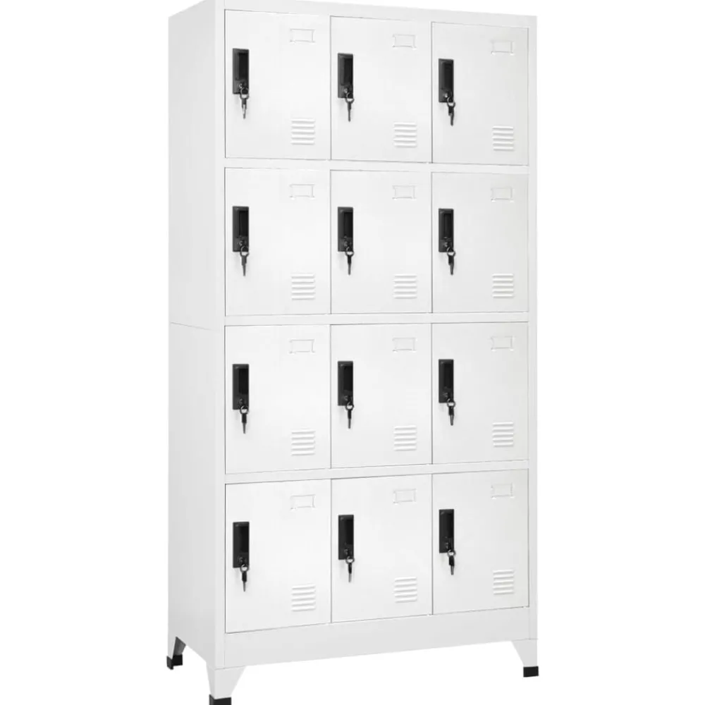 Armoires & Meubles De Rangement-vidaXL Armoire à casiers 90x45x180 cm Acier Blanc