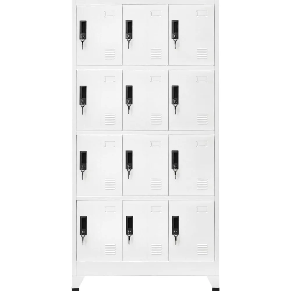 Armoires & Meubles De Rangement-vidaXL Armoire à casiers 90x45x180 cm Acier Blanc