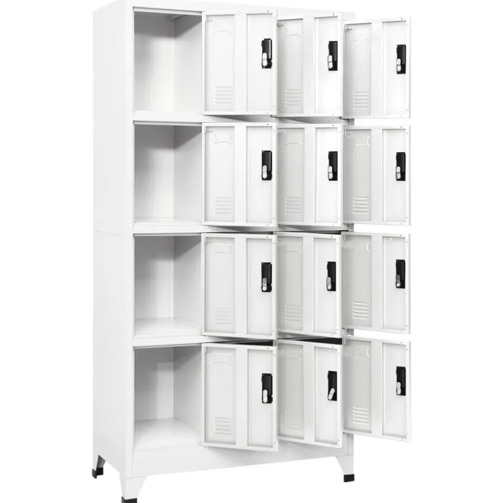 Armoires & Meubles De Rangement-vidaXL Armoire à casiers 90x45x180 cm Acier Blanc