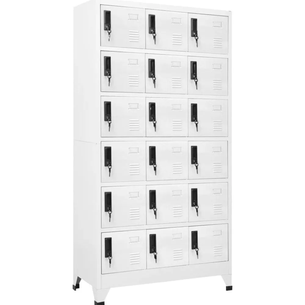Armoires & Meubles De Rangement-vidaXL Armoire à casiers 90x40x180 cm Acier Blanc