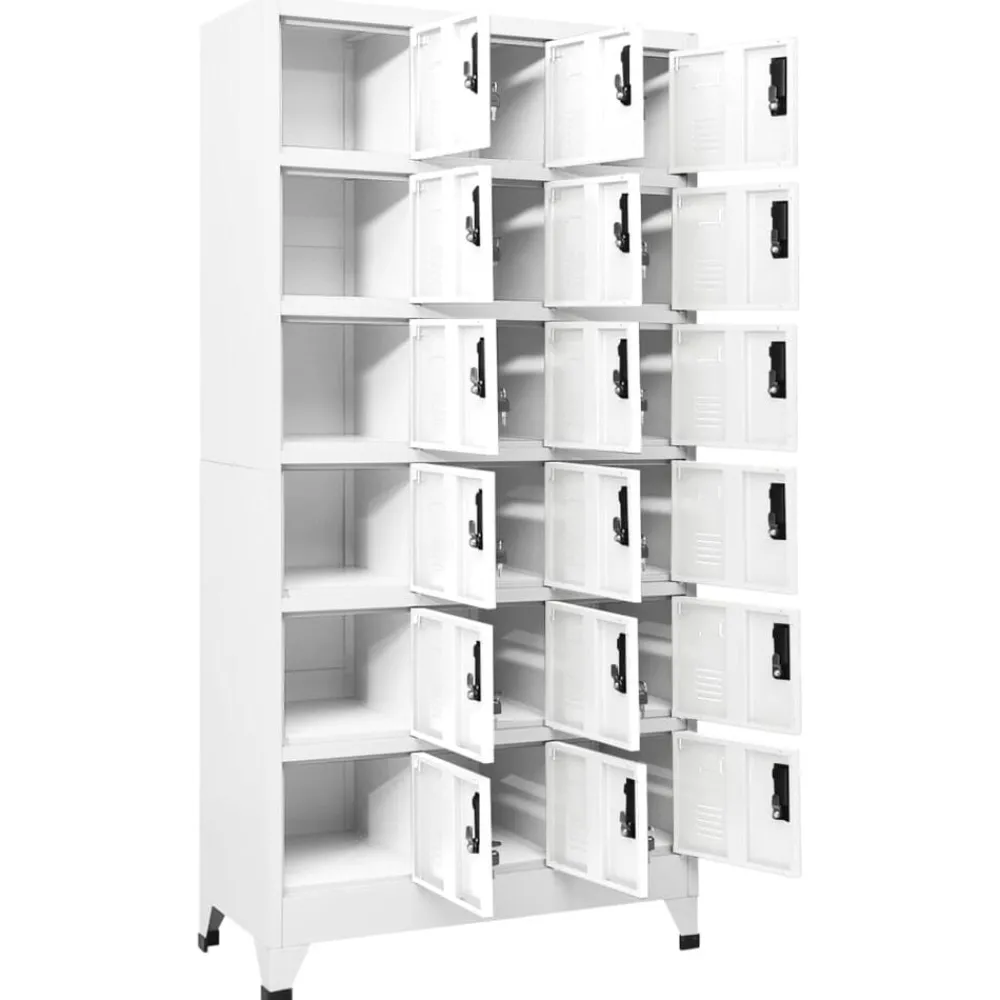 Armoires & Meubles De Rangement-vidaXL Armoire à casiers 90x40x180 cm Acier Blanc