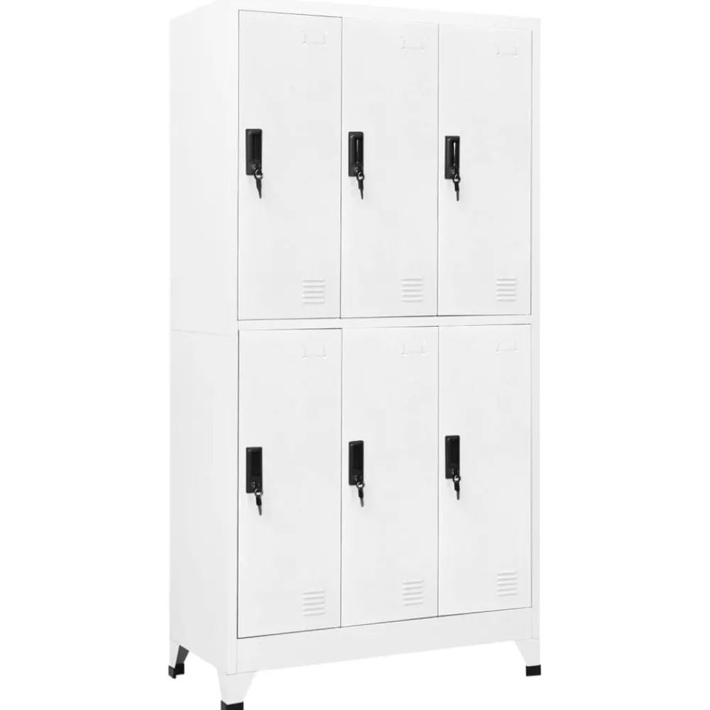 Armoires & Meubles De Rangement-vidaXL Armoire à casiers 90x45x180 cm Acier Blanc