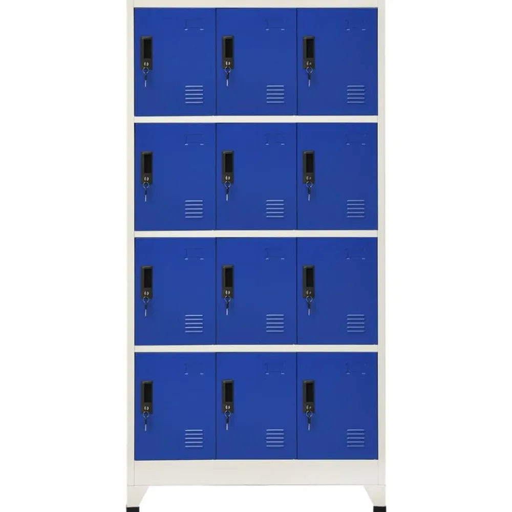Armoires & Meubles De Rangement-vidaXL Armoire à casiers 90x45x180 cm Acier Gris et bleu