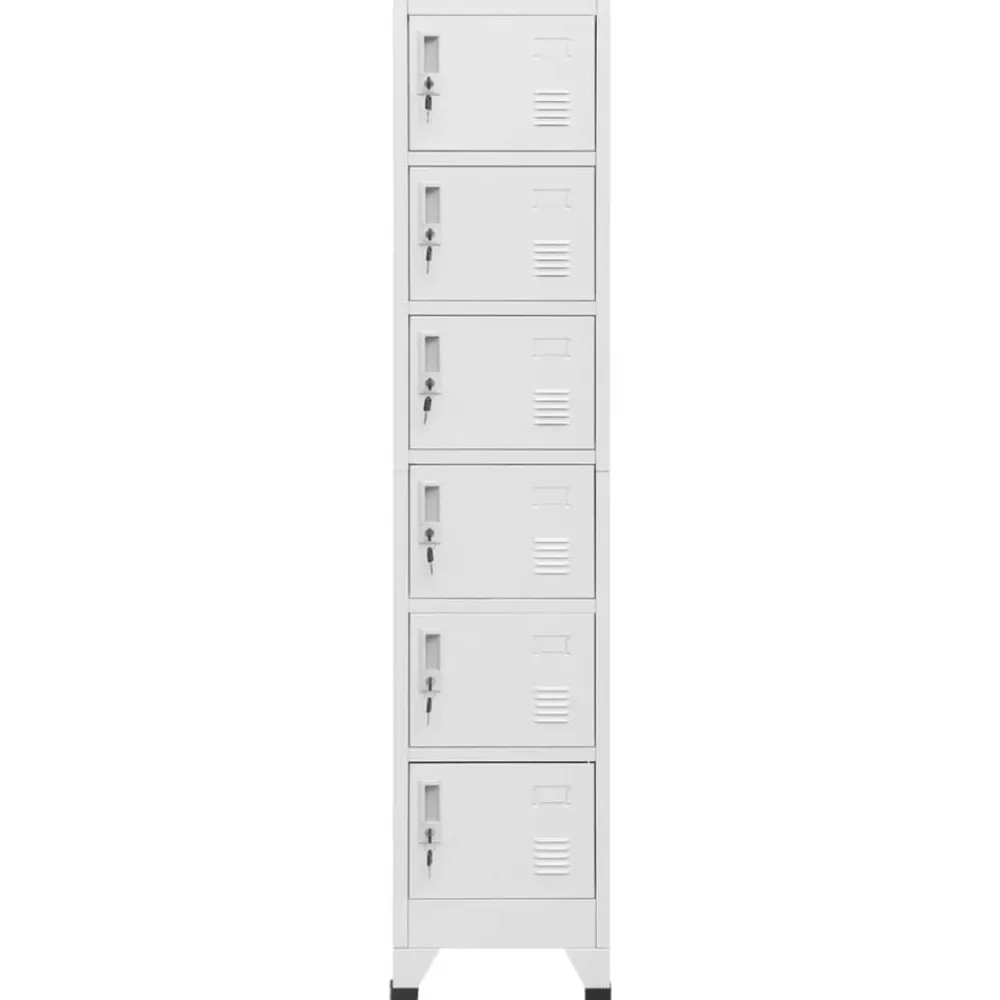 Armoires & Meubles De Rangement-vidaXL Armoire à casiers clair 38x40x180 cm Acier Gris