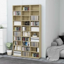 vidaXL Armoire à CD Chêne sonoma 102x23x177,5 cm Bois d'ingénierie