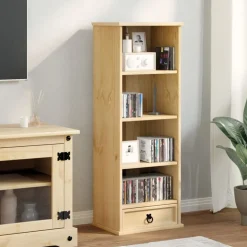 vidaXL Armoire à CD Corona 40x30x110 cm bois de pin massif