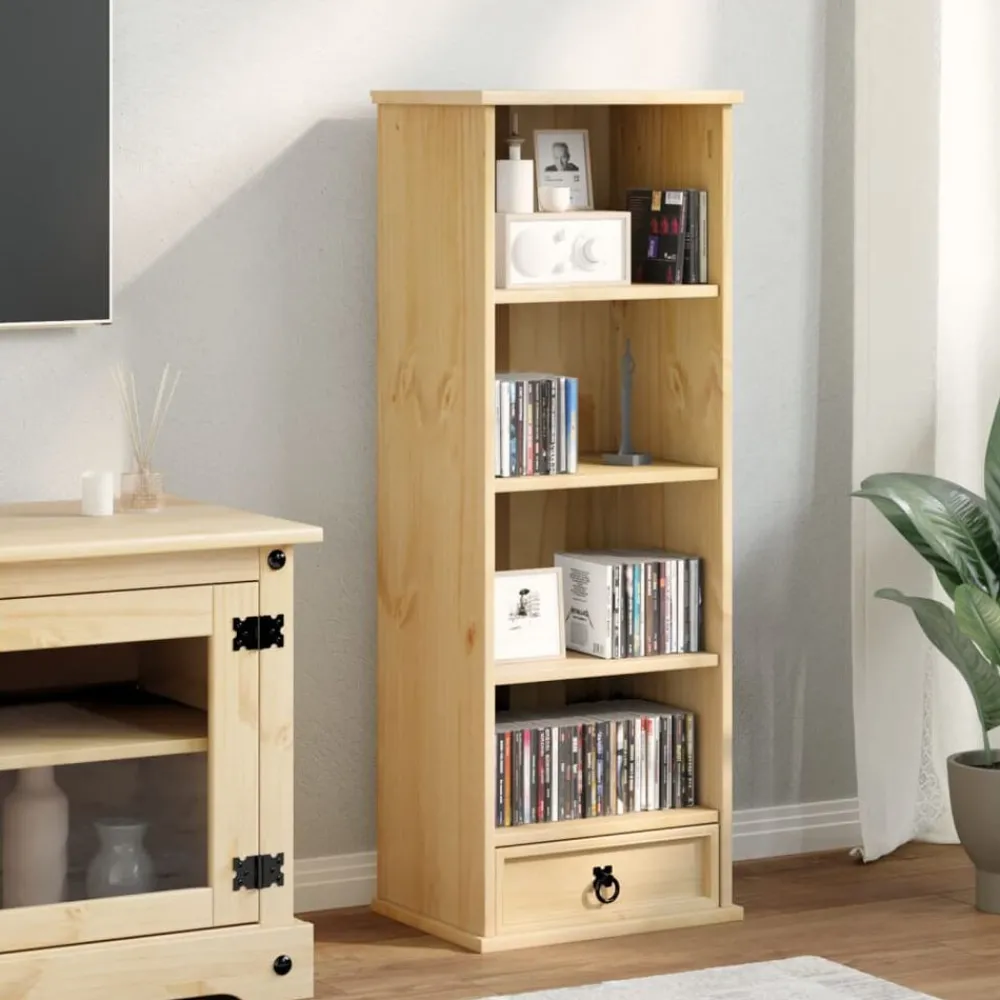 vidaXL Armoire à CD Corona 40x30x110 cm bois de pin massif