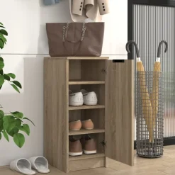 Produits Ménagers-vidaXL Armoire à chaussures Chêne Sonoma 30x35x70 cm Bois d'ingénierie Ch&ecirc;ne sonoma