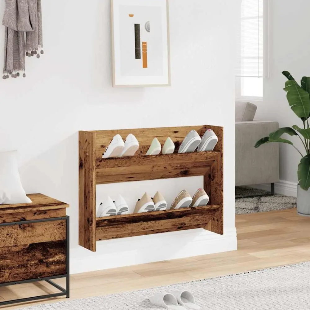 vidaXL Armoire à chaussures murale bois d'ingénierie