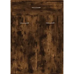 vidaXL Armoire à chaussures Chêne fumé 60x35x84 cm Bois d'ingénierie