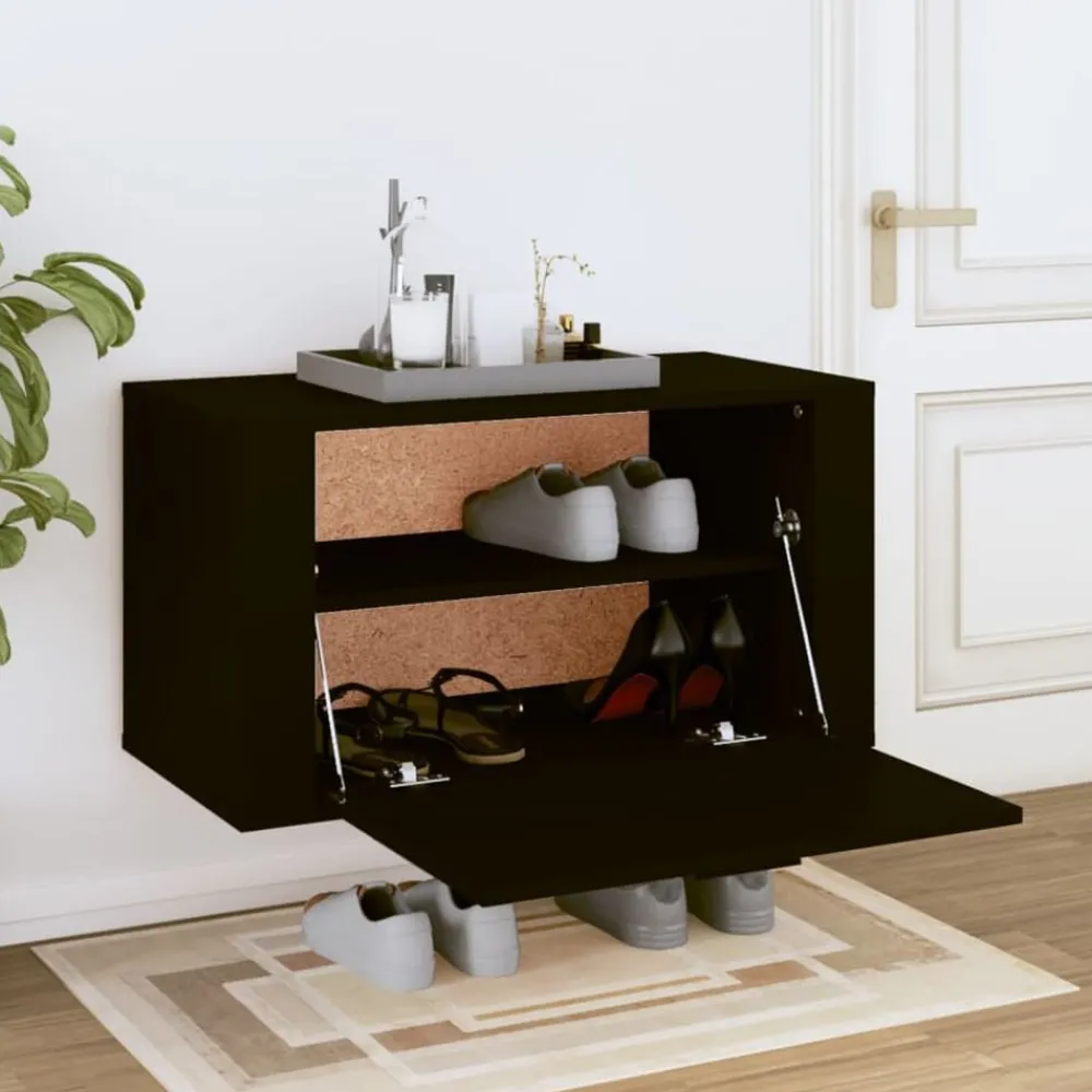 vidaXL Armoire à chaussures murale 70x35x38 cm Bois d'ingénierie