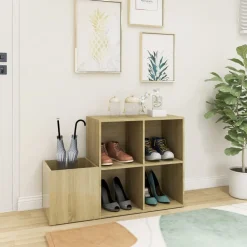 vidaXL Armoire à chaussures d’entrée chêne sonoma bois ingénierie