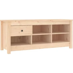 Produits Ménagers-vidaXL Armoire à chaussures 110x38x45,5 cm Bois de pin massif Naturel