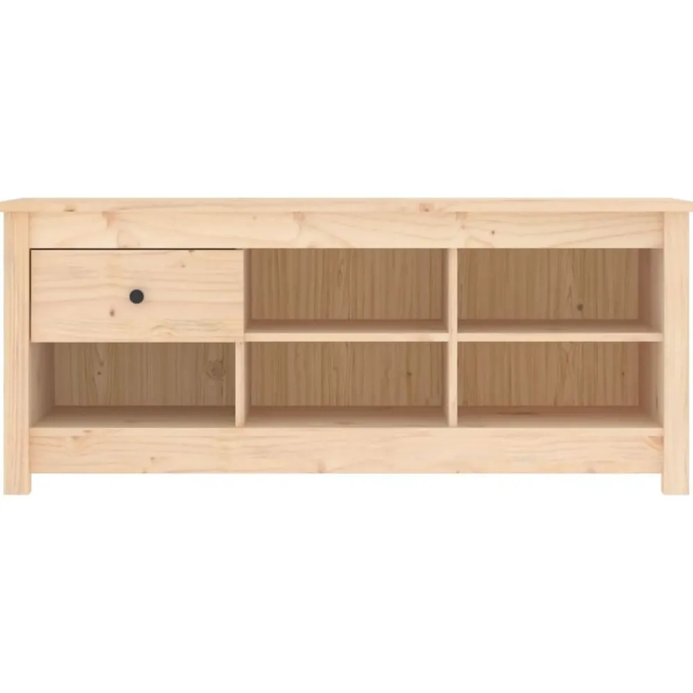 Produits Ménagers-vidaXL Armoire à chaussures 110x38x45,5 cm Bois de pin massif Naturel