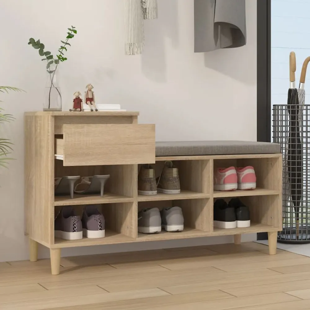 vidaXL Armoire à chaussures Chêne sonoma 102x36x60cm Bois d'ingénierie