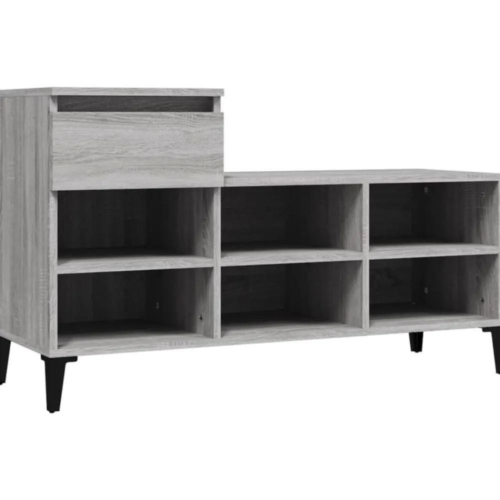 Produits Ménagers-vidaXL Armoire à chaussures 102x36x60 cm Bois d'ingénierie Sonoma gris