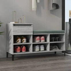 Produits Ménagers-vidaXL Armoire à chaussures 102x36x60 cm Bois d'ingénierie Sonoma gris