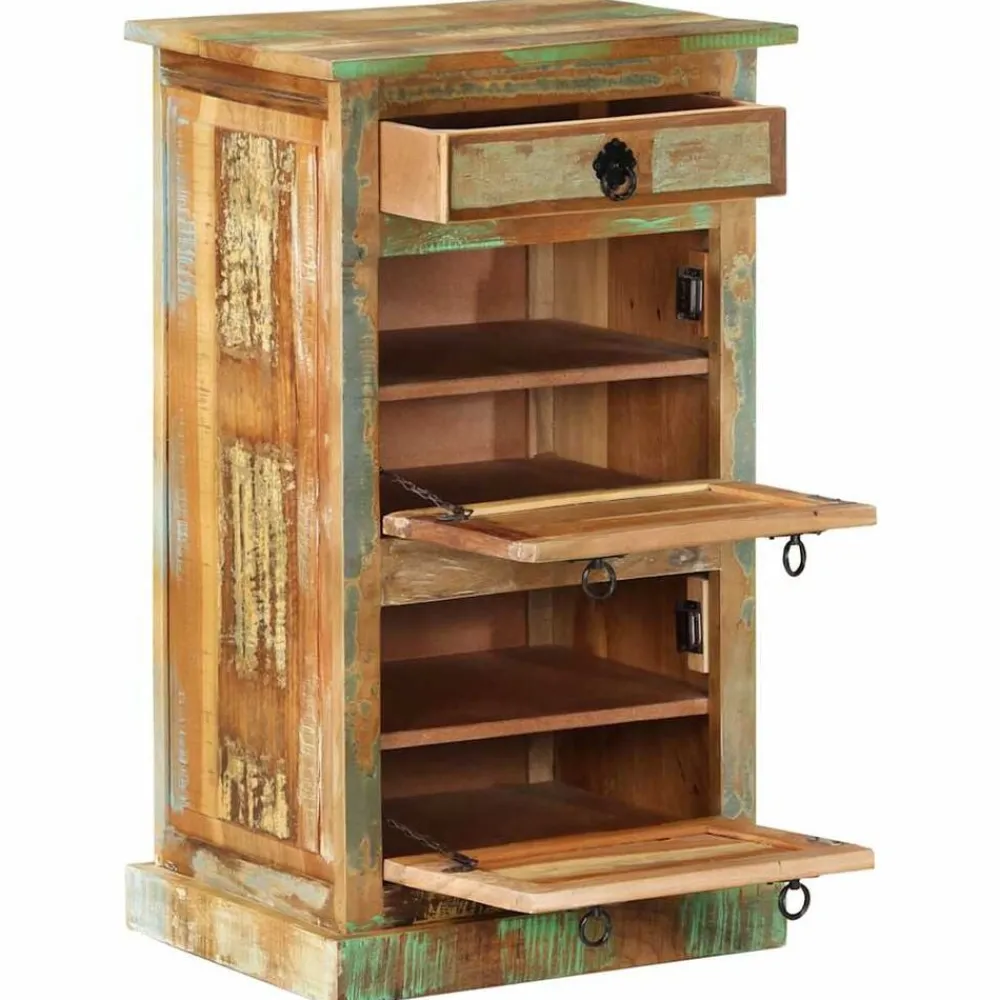 vidaXL Armoire à chaussures 4 couches avec tiroir Bois de récupération